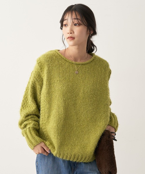 CRAFT STANDARD BOUTIQUE(クラフトスタンダードブティック)の「バスケット編ベスト切替プルオーバー(ニット/セーター・レディース・ブルー/アイボリー/イエロー/ピンク・FREE)」の4枚目の写真