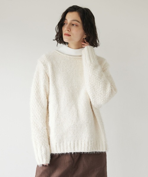 CRAFT STANDARD BOUTIQUE(クラフトスタンダードブティック)の「バスケット編ベスト切替プルオーバー(ニット/セーター・レディース・ブルー/アイボリー/イエロー/ピンク・FREE)」の2枚目の写真