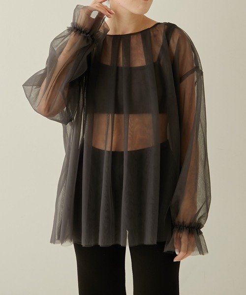 COLLAGE GALLARDAGALANTE（コラージュガリャルダガランテ）の「バンドゥキャミ（キャミソール・レディース・ブラック/チャコールグレー・FREE）」の4枚目の写真