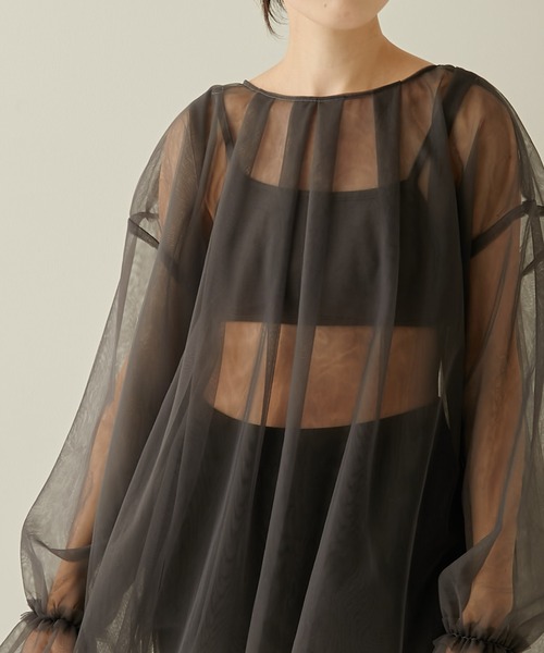 COLLAGE GALLARDAGALANTE（コラージュガリャルダガランテ）の「バンドゥキャミ（キャミソール・レディース・ブラック/チャコールグレー・FREE）」の9枚目の写真