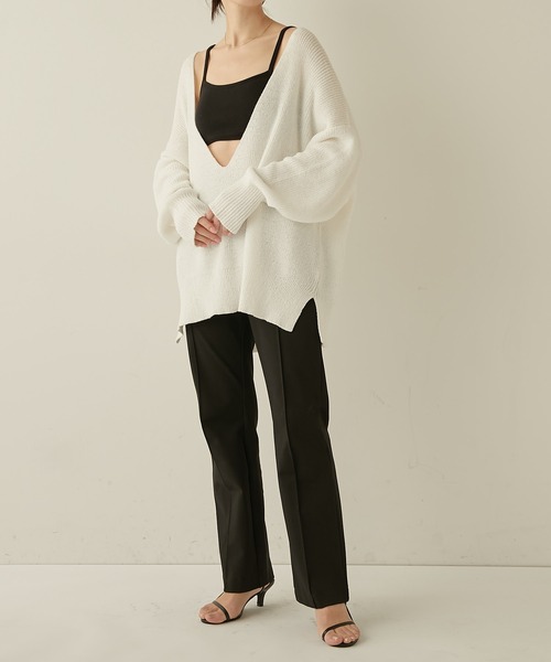 COLLAGE GALLARDAGALANTE（コラージュガリャルダガランテ）の「バンドゥキャミ（キャミソール・レディース・ブラック/チャコールグレー・FREE）」の18枚目の写真