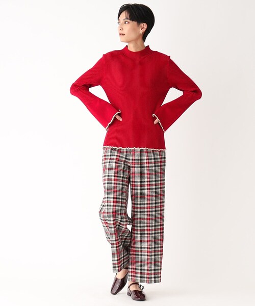 OPAQUE.CLIP（オペークドットクリップ）の「◆【C】配色使いハイネックリブニット（ニット/セーター・レディース・ホワイト系7/レッド系6/ブラック系4・36/38）」の12枚目の写真