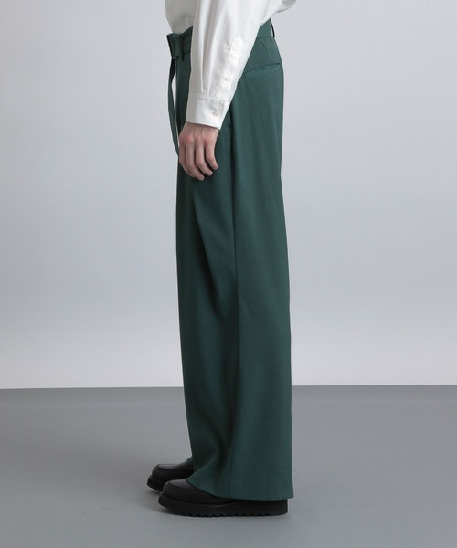 HARE（ハレ）の「【SETUP対応】ディープタックベルトストレートパンツ(HARE)（スラックス・メンズ・ブラック/グリーン・SMALL/MEDIUM）」の13枚目の写真
