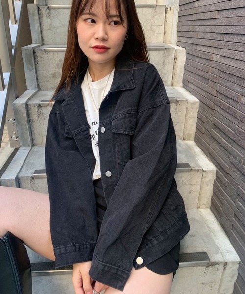 CORNERS（コーナーズ）の「ブラックデニムジャケット（デニムジャケット・レディース・ブラック・M）」の2枚目の写真