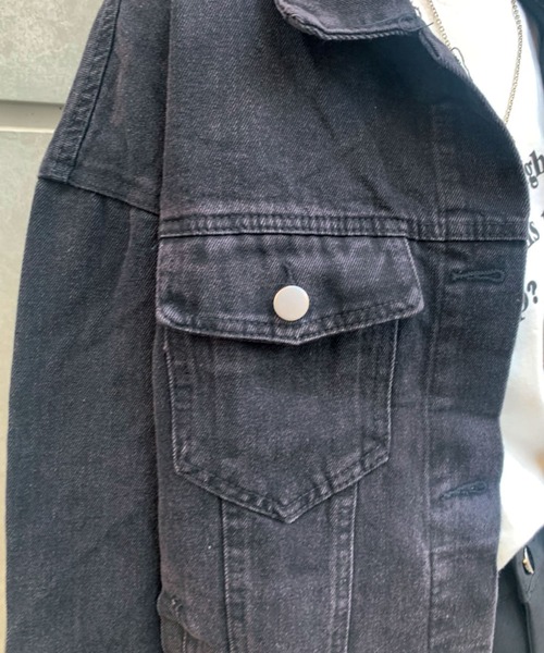 CORNERS（コーナーズ）の「ブラックデニムジャケット（デニムジャケット・レディース・ブラック・M）」の8枚目の写真