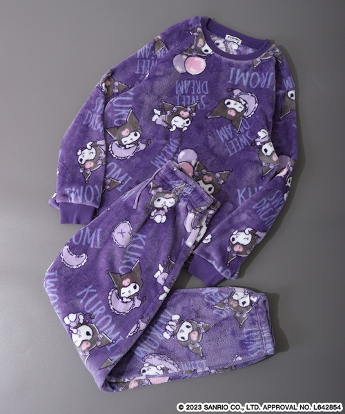 sanrio（サンリオ）の「sanrio characters サンリオキャラクターズ フリース セットアップ（ルームウェア/パジャマ・レディース・クリーム/サックスブルー/カーキ/パープル/レッド/ホワイト/ホワイト系その他/ピンク/グリーン系1/ピンクベージュ/ピンク系1/ラベンダー/ブルー系1・M/L/LL）」の9枚目の写真