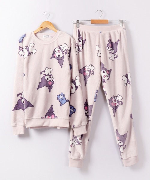sanrio（サンリオ）の「sanrio characters サンリオキャラクターズ フリース セットアップ（ルームウェア/パジャマ・レディース・クリーム/サックスブルー/カーキ/パープル/レッド/ホワイト/ホワイト系その他/ピンク/グリーン系1/ピンクベージュ/ピンク系1/ラベンダー/ブルー系1・M/L/LL）」の8枚目の写真