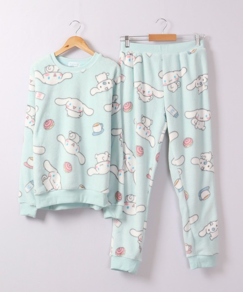 sanrio（サンリオ）の「sanrio characters サンリオキャラクターズ フリース セットアップ（ルームウェア/パジャマ・レディース・クリーム/サックスブルー/カーキ/パープル/レッド/ホワイト/ホワイト系その他/ピンク/グリーン系1/ピンクベージュ/ピンク系1/ラベンダー/ブルー系1・M/L/LL）」の6枚目の写真
