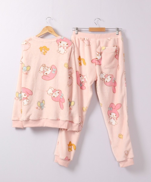 sanrio（サンリオ）の「sanrio characters サンリオキャラクターズ フリース セットアップ（ルームウェア/パジャマ・レディース・クリーム/サックスブルー/カーキ/パープル/レッド/ホワイト/ホワイト系その他/ピンク/グリーン系1/ピンクベージュ/ピンク系1/ラベンダー/ブルー系1・M/L/LL）」の10枚目の写真