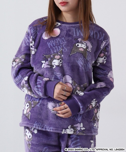 sanrio（サンリオ）の「sanrio characters サンリオキャラクターズ フリース セットアップ（ルームウェア/パジャマ・レディース・クリーム/サックスブルー/カーキ/パープル/レッド/ホワイト/ホワイト系その他/ピンク/グリーン系1/ピンクベージュ/ピンク系1/ラベンダー/ブルー系1・M/L/LL）」の18枚目の写真