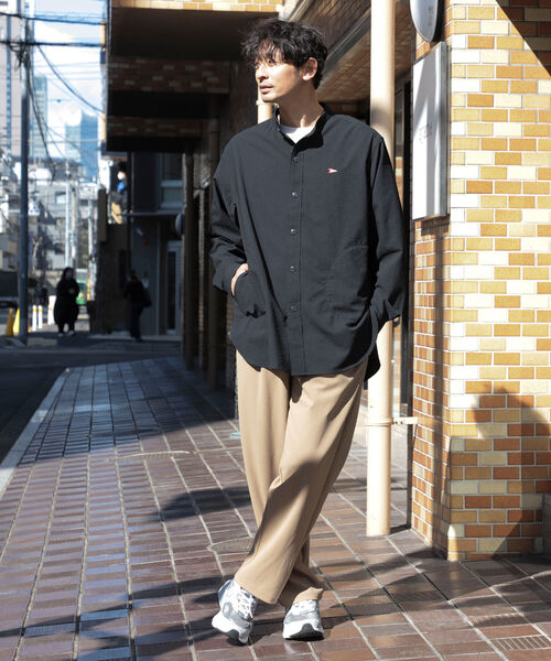 B:MING by BEAMS(ビーミングバイビームス)の「B:MING by BEAMS / サッカー バンドカラー シャツ(シャツ/ブラウス・メンズ・ネイビー/その他/オフホワイト・SMALL/MEDIUM/LARGE/X-LARGE)」の5枚目の写真