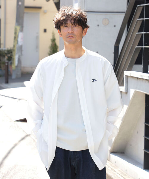 B:MING by BEAMS(ビーミングバイビームス)の「B:MING by BEAMS / サッカー バンドカラー シャツ(シャツ/ブラウス・メンズ・ネイビー/その他/オフホワイト・SMALL/MEDIUM/LARGE/X-LARGE)」の7枚目の写真