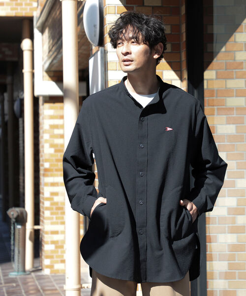 B:MING by BEAMS(ビーミングバイビームス)の「B:MING by BEAMS / サッカー バンドカラー シャツ(シャツ/ブラウス・メンズ・ネイビー/その他/オフホワイト・SMALL/MEDIUM/LARGE/X-LARGE)」の8枚目の写真
