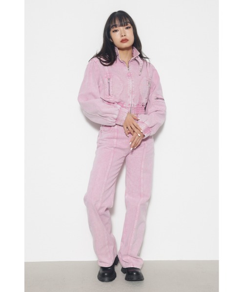 LAGUA GEM(ラグアジェム)の「CANCER LOOSE DENIM デニム(デニムパンツ・レディース・ピンク/ブラウン/ブルー・22inch/23inch/24inch/25inch/26inch)」の3枚目の写真