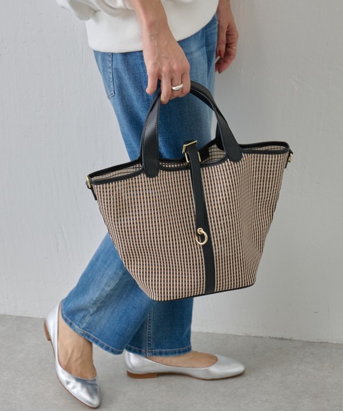 BEARDSLEY（ビアズリー）の「【Colorer/クロレ】メッシュバッグ（ショルダーバッグ・レディース・ホワイト×ブラック/ブラック/ブラウン・FREE）」の18枚目の写真