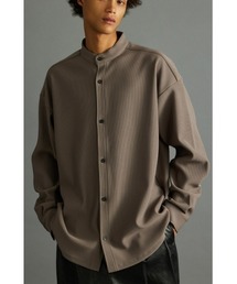 プリーツバンドカラーシャツ