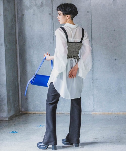 PAGEBOY（ページボーイ）の「メランジフリンジビスチェ（ベスト・レディース・オフホワイト/ブラック/ピンク・FREE）」の21枚目の写真