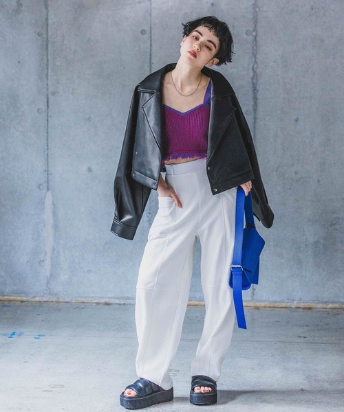 PAGEBOY（ページボーイ）の「メランジフリンジビスチェ（ベスト・レディース・オフホワイト/ブラック/ピンク・FREE）」の18枚目の写真