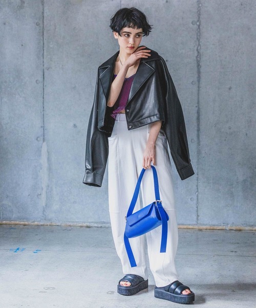 PAGEBOY（ページボーイ）の「メランジフリンジビスチェ（ベスト・レディース・オフホワイト/ブラック/ピンク・FREE）」の7枚目の写真