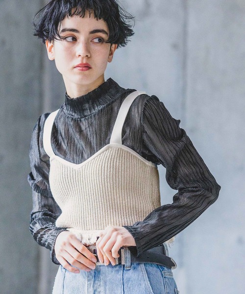 PAGEBOY（ページボーイ）の「メランジフリンジビスチェ（ベスト・レディース・オフホワイト/ブラック/ピンク・FREE）」の20枚目の写真