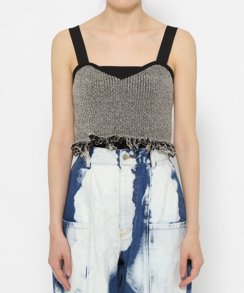 PAGEBOY（ページボーイ）の「メランジフリンジビスチェ（ベスト・レディース・オフホワイト/ブラック/ピンク・FREE）」の15枚目の写真