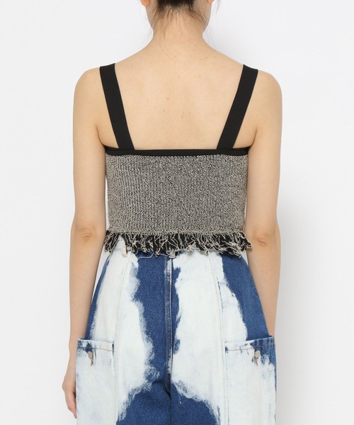 PAGEBOY（ページボーイ）の「メランジフリンジビスチェ（ベスト・レディース・オフホワイト/ブラック/ピンク・FREE）」の5枚目の写真