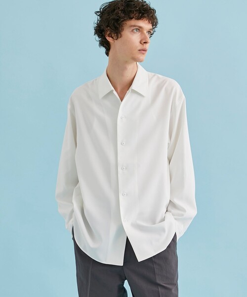 CITY TOKYO（シティトウキョウ）の「【オールシーズン対応】プレミアムリラックス長袖シャツ｜防シワ/速乾性（シャツ/ブラウス・メンズ・サックスブルー/ホワイト/ブラック/グレイッシュベージュ・1/2/3）」の5枚目の写真