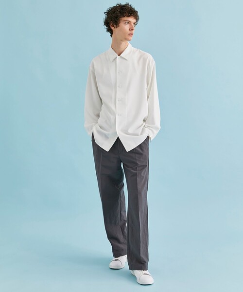 CITY TOKYO（シティトウキョウ）の「【オールシーズン対応】プレミアムリラックス長袖シャツ｜防シワ/速乾性（シャツ/ブラウス・メンズ・サックスブルー/ホワイト/ブラック/グレイッシュベージュ・1/2/3）」の7枚目の写真