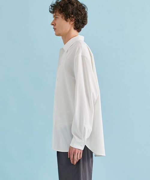 CITY TOKYO（シティトウキョウ）の「【オールシーズン対応】プレミアムリラックス長袖シャツ｜防シワ/速乾性（シャツ/ブラウス・メンズ・サックスブルー/ホワイト/ブラック/グレイッシュベージュ・1/2/3）」の10枚目の写真