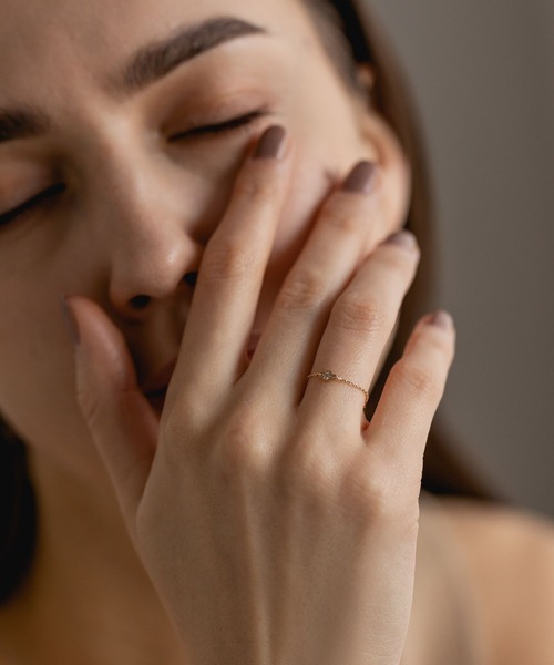 PAS TIERRA（パティエラ）の「【Ray】K10ダイヤチェーンリング（リング