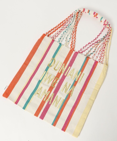 niko and...(ニコアンド)の「オリジナル刺繍ハンモックトートバッグ(トートバッグ・レディース・その他1/ブラック/アイボリー/ブルー・0)」の4枚目の写真