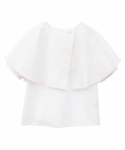 31 Sons de mode（トランテアン　ソン　ドゥ　モード）の「アシメケープカラーブラウス（シャツ/ブラウス・レディース・ブラック×ホワイト/オフホワイト/サックスブルー・フリー）」の11枚目の写真