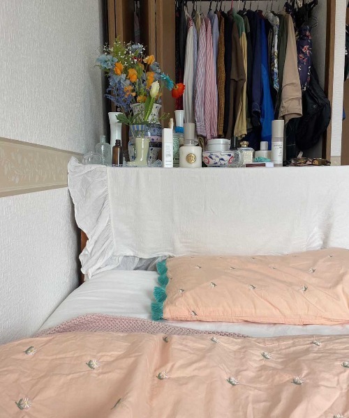 Casselini(キャセリーニ)の「Casselini HOME(キャセリーニ ホーム)フリンジ枕カバー(寝具・レディース・ピンク/ブルー/アイボリー/グレー/パープル・FREE)」の19枚目の写真