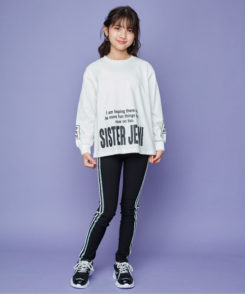 SISTER JENNI(SISTER JENNI)の「裾ロゴBIGロンT(Tシャツ/カットソー・キッズ・オフホワイト/ブラック/グリーン・130cm/140cm/160cm/150cm)」の4枚目の写真