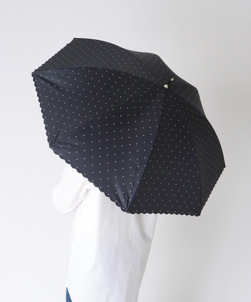 Three Four Time(スリーフォータイム)の「【Wpc.】ドットフラワーポイント長傘 (完全遮光/晴雨兼用) @(長傘・レディース・ブラック/オフホワイト・FREE)」の5枚目の写真