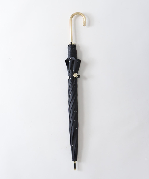 Three Four Time(スリーフォータイム)の「【Wpc.】ドットフラワーポイント長傘 (完全遮光/晴雨兼用) @(長傘・レディース・ブラック/オフホワイト・FREE)」の6枚目の写真