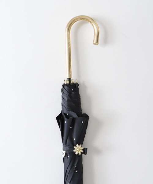 Three Four Time(スリーフォータイム)の「【Wpc.】ドットフラワーポイント長傘 (完全遮光/晴雨兼用) @(長傘・レディース・ブラック/オフホワイト・FREE)」の7枚目の写真