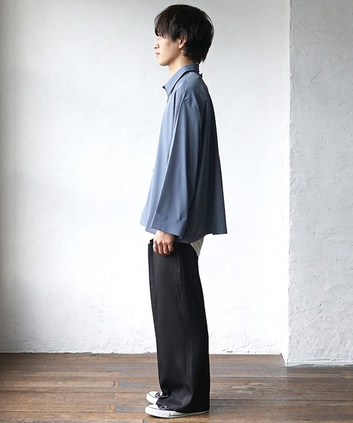 MinoriTY(マイノリティ)の「Aラインビッグスリーブシャツ レギュラーカラー(シャツ/ブラウス・メンズ・グリーン/ブラック/ブルー/グレー・M/L/S)」の11枚目の写真