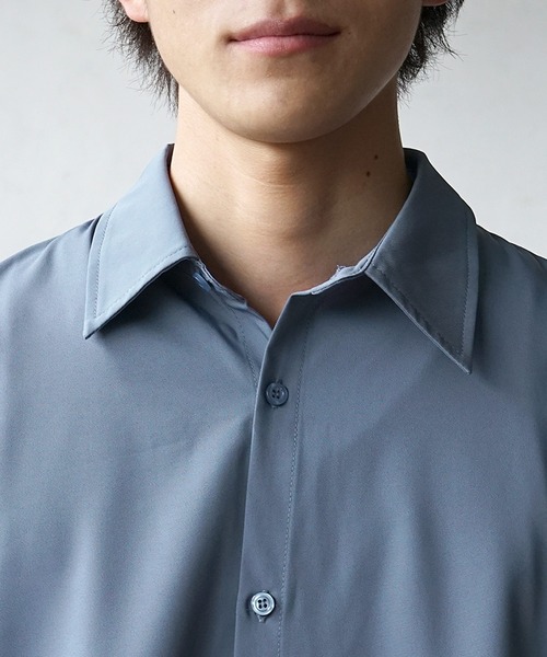MinoriTY(マイノリティ)の「Aラインビッグスリーブシャツ レギュラーカラー(シャツ/ブラウス・メンズ・グリーン/ブラック/ブルー/グレー・M/L/S)」の20枚目の写真