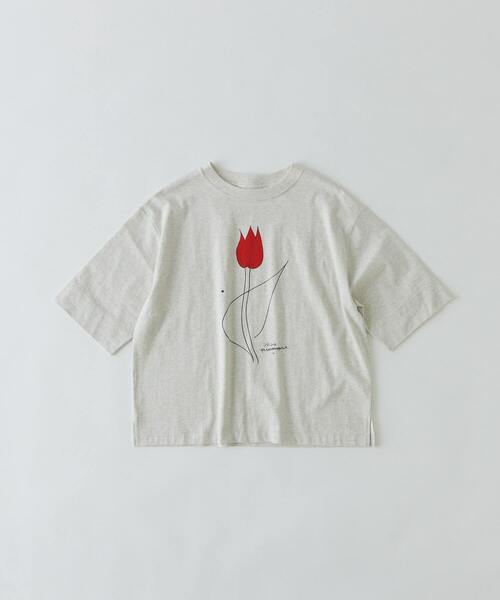 conges payes ADIEU TRISTESSE（コンジェ ペイエ アデュートリステス）の「ichiro yamaguchi.半袖Tシャツ（Tシャツ/カットソー・レディース・オートミール/ホワイト/グレイッシュベージュ・M/L）」の2枚目の写真