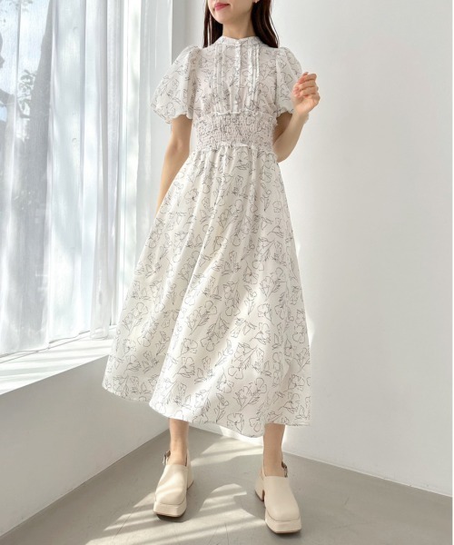 OLIVE des OLIVE（オリーブデオリーブ）の「【WEB限定】ピンタックバックリボンワンピース（ワンピース・レディース・スミクロ/ブラック/サックスブルー/オフホワイト・FREE）」の5枚目の写真