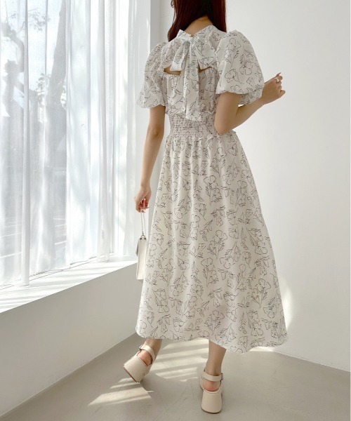 OLIVE des OLIVE（オリーブデオリーブ）の「【WEB限定】ピンタックバックリボンワンピース（ワンピース・レディース・スミクロ/ブラック/サックスブルー/オフホワイト・FREE）」の7枚目の写真