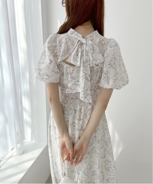 OLIVE des OLIVE（オリーブデオリーブ）の「【WEB限定】ピンタックバックリボンワンピース（ワンピース・レディース・スミクロ/ブラック/サックスブルー/オフホワイト・FREE）」の10枚目の写真