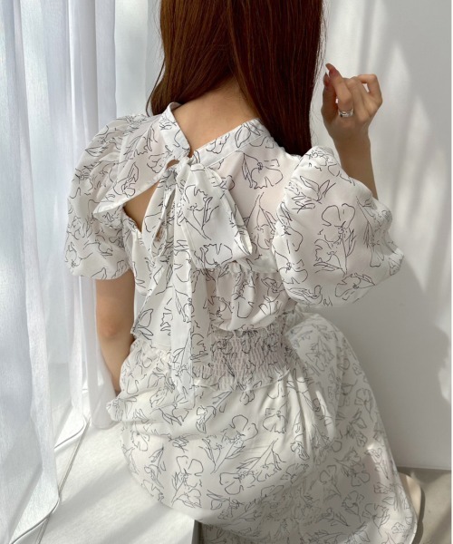 OLIVE des OLIVE（オリーブデオリーブ）の「【WEB限定】ピンタックバックリボンワンピース（ワンピース・レディース・スミクロ/ブラック/サックスブルー/オフホワイト・FREE）」の12枚目の写真