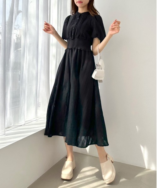 OLIVE des OLIVE（オリーブデオリーブ）の「【WEB限定】ピンタックバックリボンワンピース（ワンピース・レディース・スミクロ/ブラック/サックスブルー/オフホワイト・FREE）」の13枚目の写真