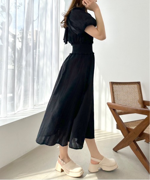 OLIVE des OLIVE（オリーブデオリーブ）の「【WEB限定】ピンタックバックリボンワンピース（ワンピース・レディース・スミクロ/ブラック/サックスブルー/オフホワイト・FREE）」の14枚目の写真