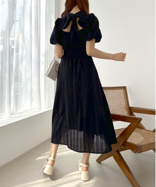 OLIVE des OLIVE（オリーブデオリーブ）の「【WEB限定】ピンタックバックリボンワンピース（ワンピース・レディース・スミクロ/ブラック/サックスブルー/オフホワイト・FREE）」の15枚目の写真