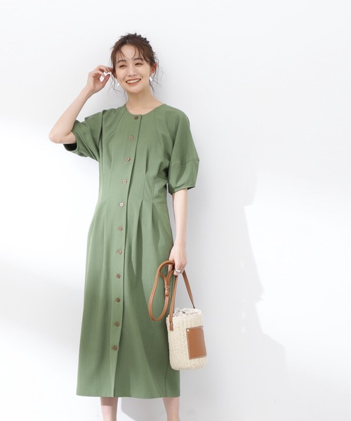 N.(N. Natural Beauty Basic)(エヌエヌナチュラルビューティーベーシック)の「【S Size Line】◆ウエストタック麻調ワンピース(ワンピース・レディース・チャコール/グレイッシュベージュ/グリーン/ブルー・SMALL/MEDIUM)」の6枚目の写真