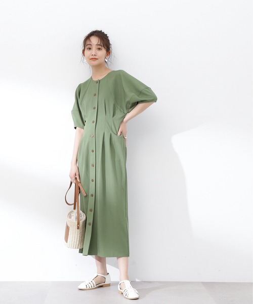 N.(N. Natural Beauty Basic)(エヌエヌナチュラルビューティーベーシック)の「【S Size Line】◆ウエストタック麻調ワンピース(ワンピース・レディース・チャコール/グレイッシュベージュ/グリーン/ブルー・SMALL/MEDIUM)」の10枚目の写真