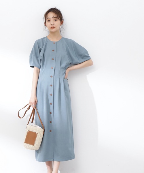 N.(N. Natural Beauty Basic)(エヌエヌナチュラルビューティーベーシック)の「【S Size Line】◆ウエストタック麻調ワンピース(ワンピース・レディース・チャコール/グレイッシュベージュ/グリーン/ブルー・SMALL/MEDIUM)」の7枚目の写真